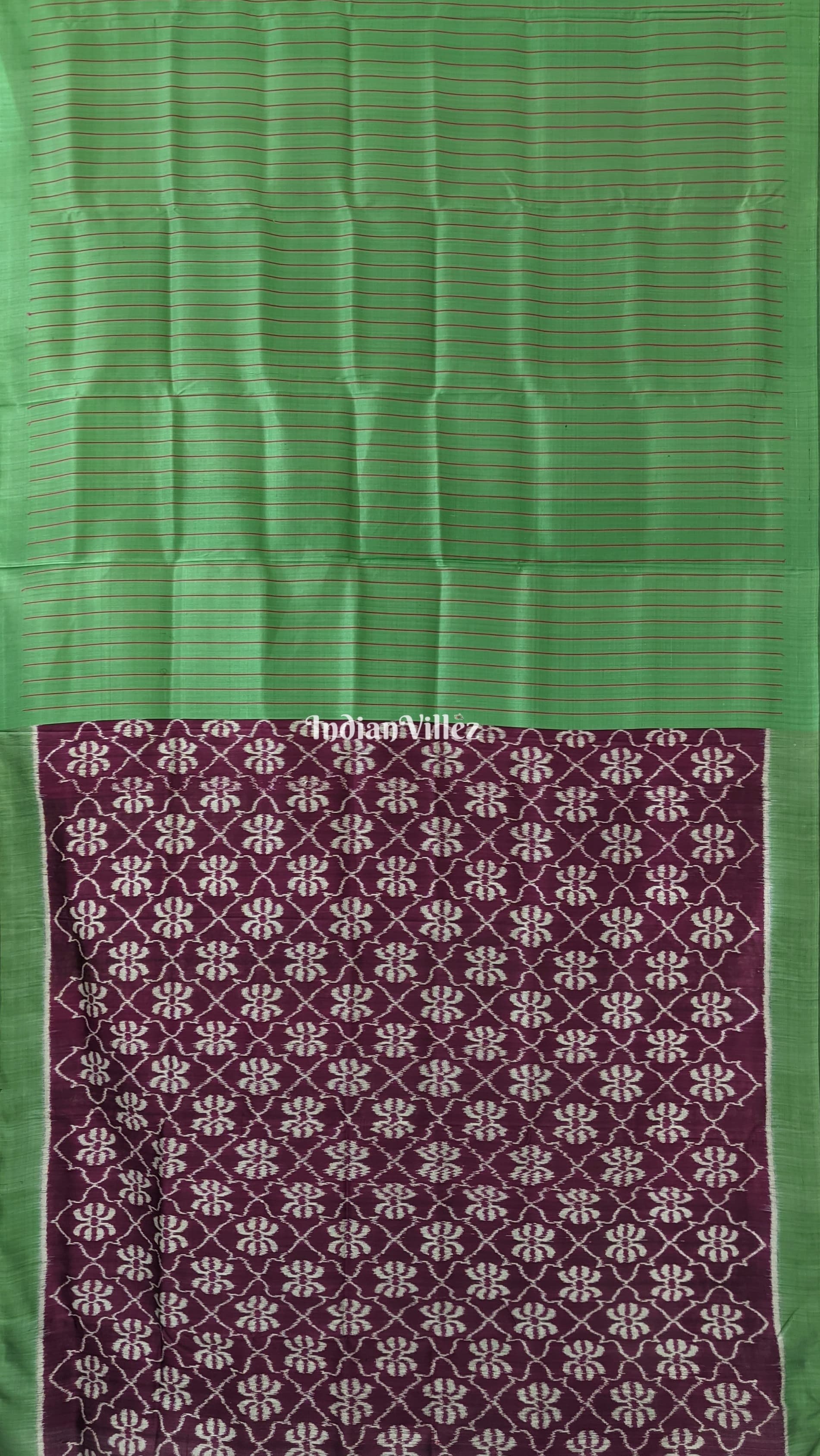 Coffee Forest Green Odisha Ikat Contemporary Silk Saree