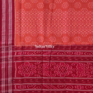Orange Odisha Ikat Maniabandha Cotton Jharana Saree