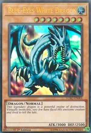 Blue-Eyes White Dragon (Version 1: Facing Right) - LCKC-EN001 - Ultra Rare - 1st Edition