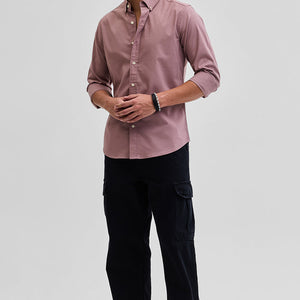 Mauve Solid Oxford Shirt
