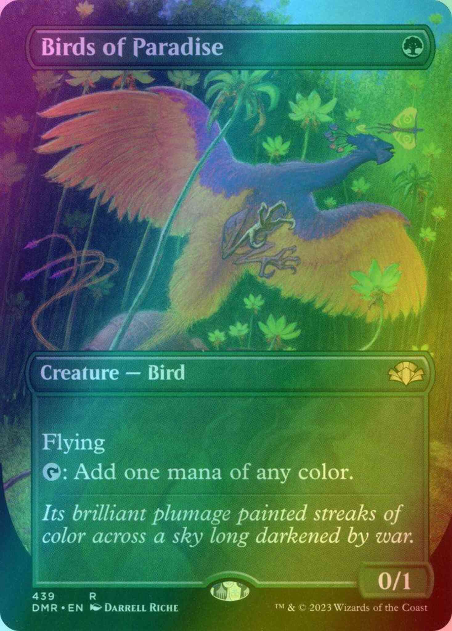 Birds of Paradise [439] [Borderless] [Dominaria Remastered] [Foil]