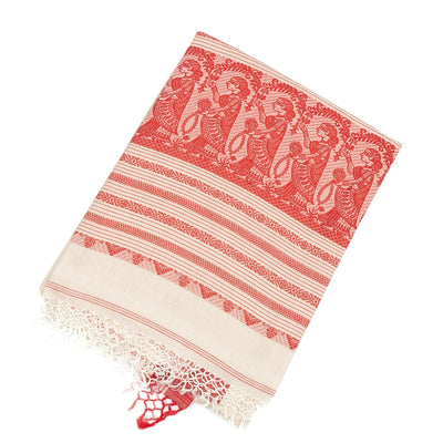 Off White Handloom Bengal Cotton Saree With Floral Buttas