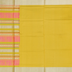 Lime Yellow Handloom Chirala Soft Silk Saree With Annam Motifs-Yellow