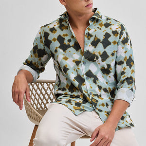 Green Textured Abstract Shirt