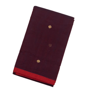 Magenta Handloom Kanchi Cotton Saree With Kamalam Buttas