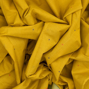 Olive Green Handloom Kanchi Cotton Saree With Coin Buttas