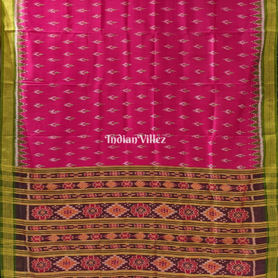 Pink Mayur Chandrika Khandua Silk Saree
