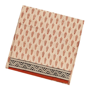 Cream Woven Jaipur Cotton Saree Printed With Flower Motifs