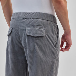 Light Grey Corduroy Relaxed Fit Trousers