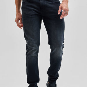 Charcoal Black Tapered Fit Jeans