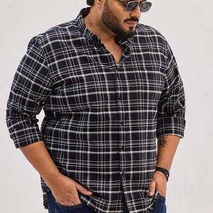 Charcoal Grey Checks Regular Fit Shirt