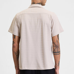 Beige Stripes Box Fit Shirt