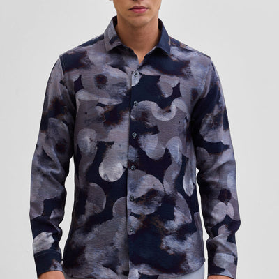Grey Textured Abstract Shirt