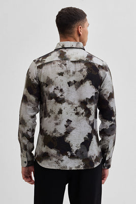 Dark Brown Textured Abstract Shirt