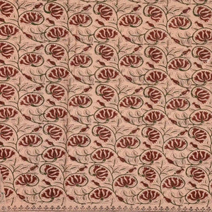 Light Peach Woven Jaipur Cotton Saree Printed With Floral Motifs