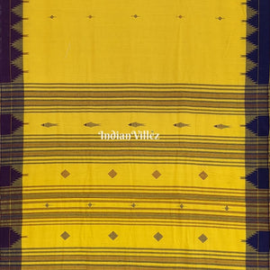 Yellow Odisha Handloom Natural Dye Kotpad Cotton Saree