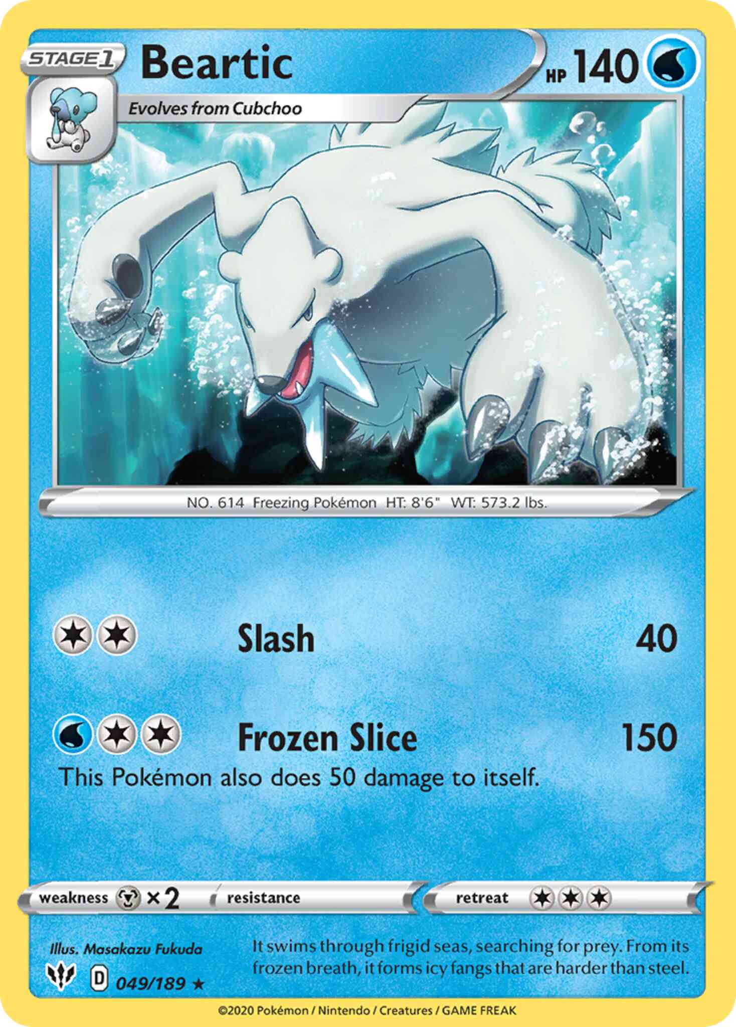 Beartic - 049/189 - Rare [swsh3-049] [Reverse Holo]