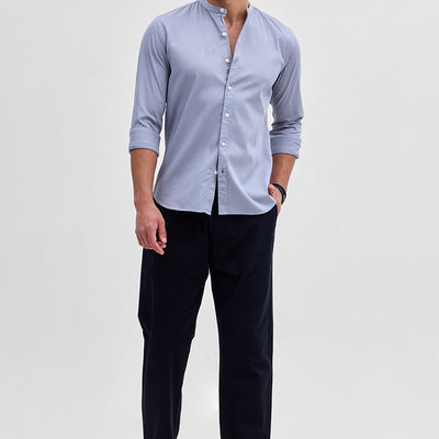 Light Grey Mandarin Shirt