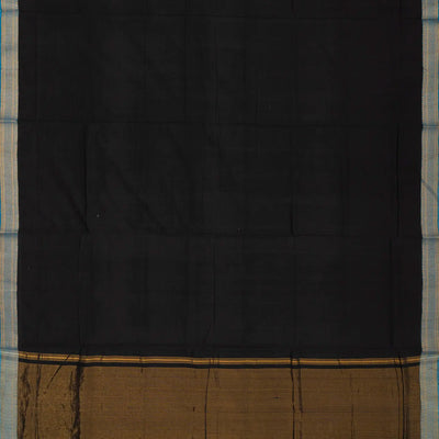 Black Mangalagiri Cotton Saree With Contrast Border
