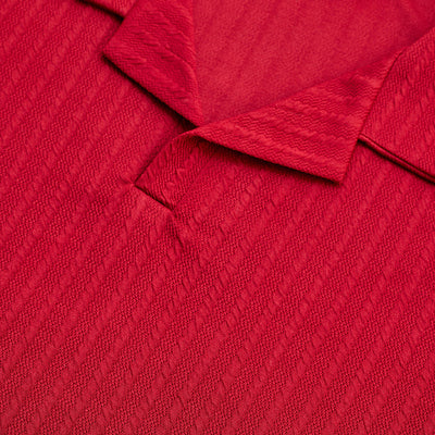 Red Textured Cuban T-Shirt