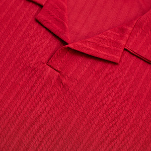 Red Textured Cuban T-Shirt