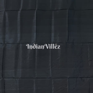 Black Double Border Pasapali Khandua Silk Saree with Tribal Anchal