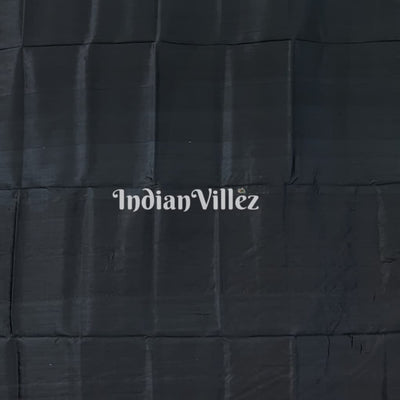 Black Double Border Pasapali Khandua Silk Saree with Tribal Anchal