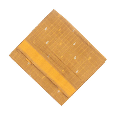 Sandal Handloom Venkatagiri Cotton Saree With Checks & Buttas