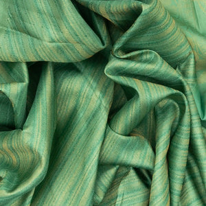 Aquamarine Handloom Kanchipuram Silk Saree With Diagonal Stripes