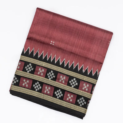 Chestnut Pink Handloom Orissa Silk Saree With Button Buttas