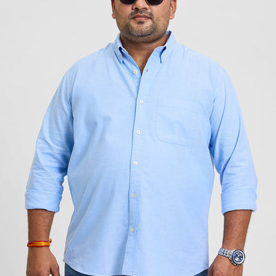 Blue Button Down Regular Fit Shirt