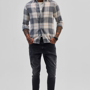 Grey Checks Slim Fit Shirt