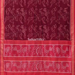 Maroon Red Designer Contemporary Silk Saree