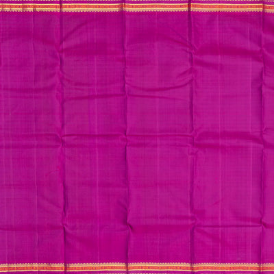 Multi Color Handloom Kanchipuram Korvai Silk Saree With Checks