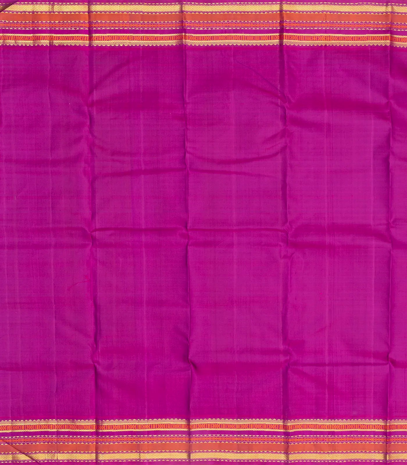 Multi Color Handloom Kanchipuram Korvai Silk Saree With Checks