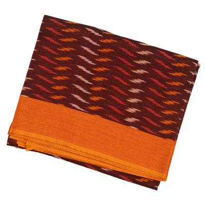 Maroon Handwoven Orissa Cotton Saree With Tie & Dye Floral Motifs