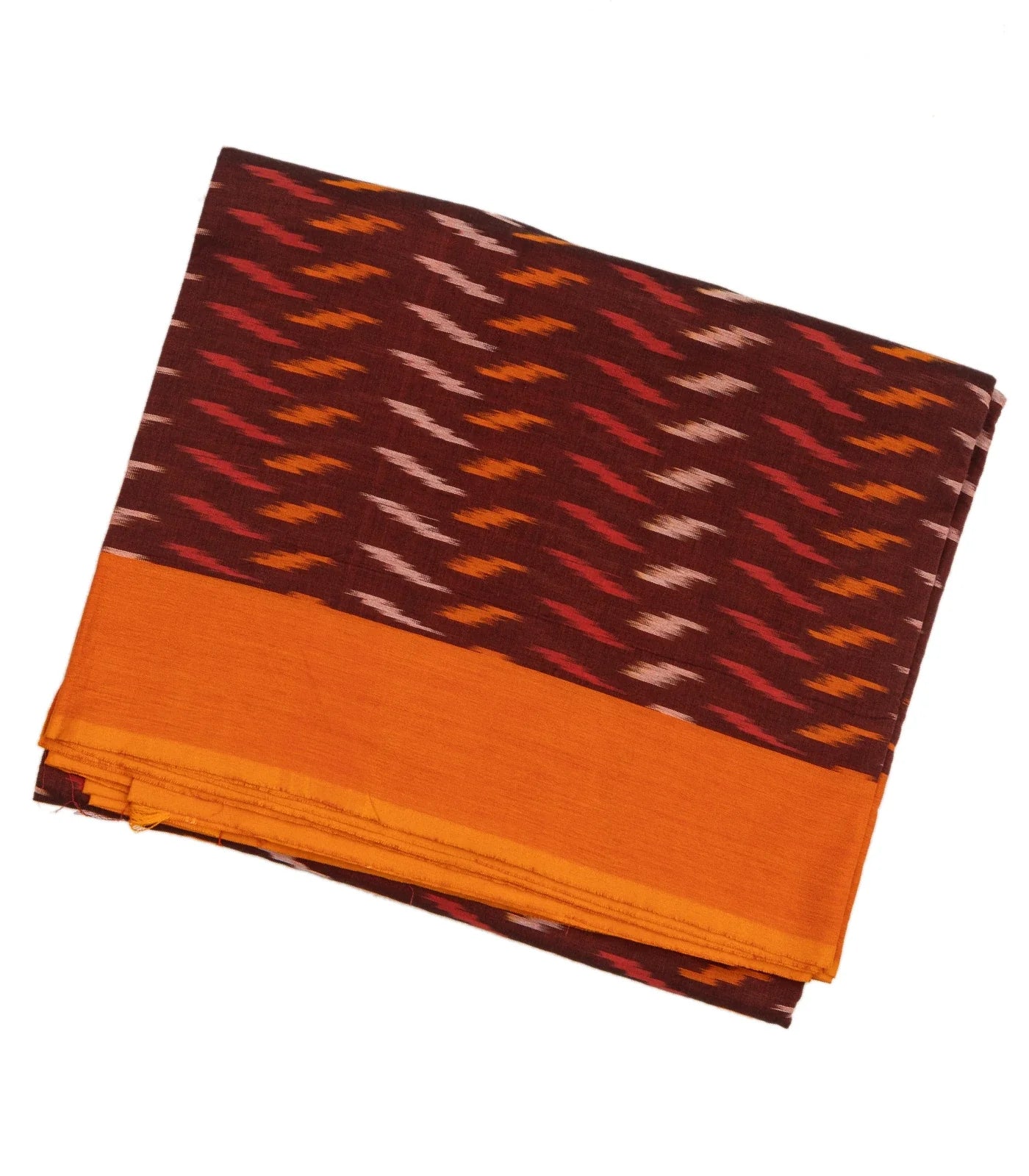 Maroon Handwoven Orissa Cotton Saree With Tie & Dye Floral Motifs