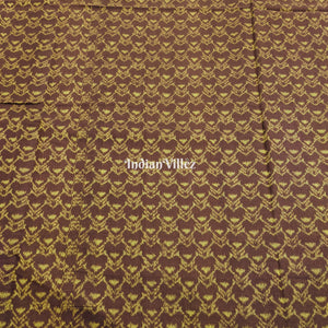 Dark Coffee Color Dual Tone Sambalpuri Ikat Cotton Fabric