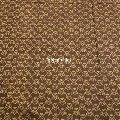 Dark Coffee Color Dual Tone Sambalpuri Ikat Cotton Fabric
