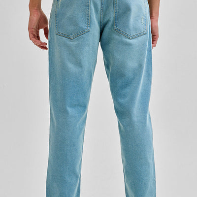 Light Blue Distressed Baggy Fit Jeans