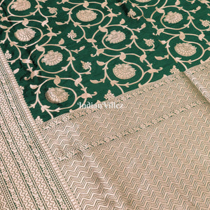 Teal Green Uppada Katan Silk Banarasi Saree