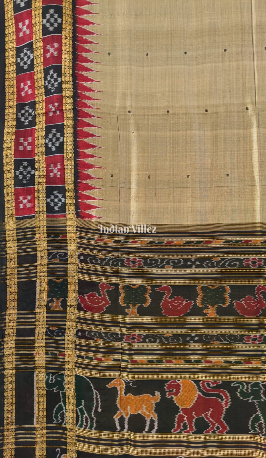 Camel Color Border Pasapali Khandua Silk Saree