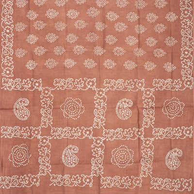 Dusty Pink Sungudi Cotton Saree With Tie & Dye Floral Motifs