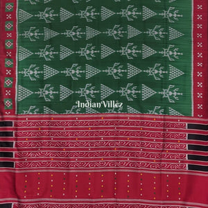 Mehndi Green Tribal Border Pasapali Contemporary Silk Saree