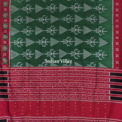 Mehndi Green Tribal Border Pasapali Contemporary Silk Saree