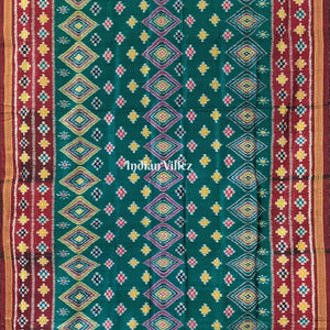 Green Body Pasapali Khandua Silk Saree