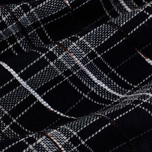 Black Slub Textured Checks Shirt