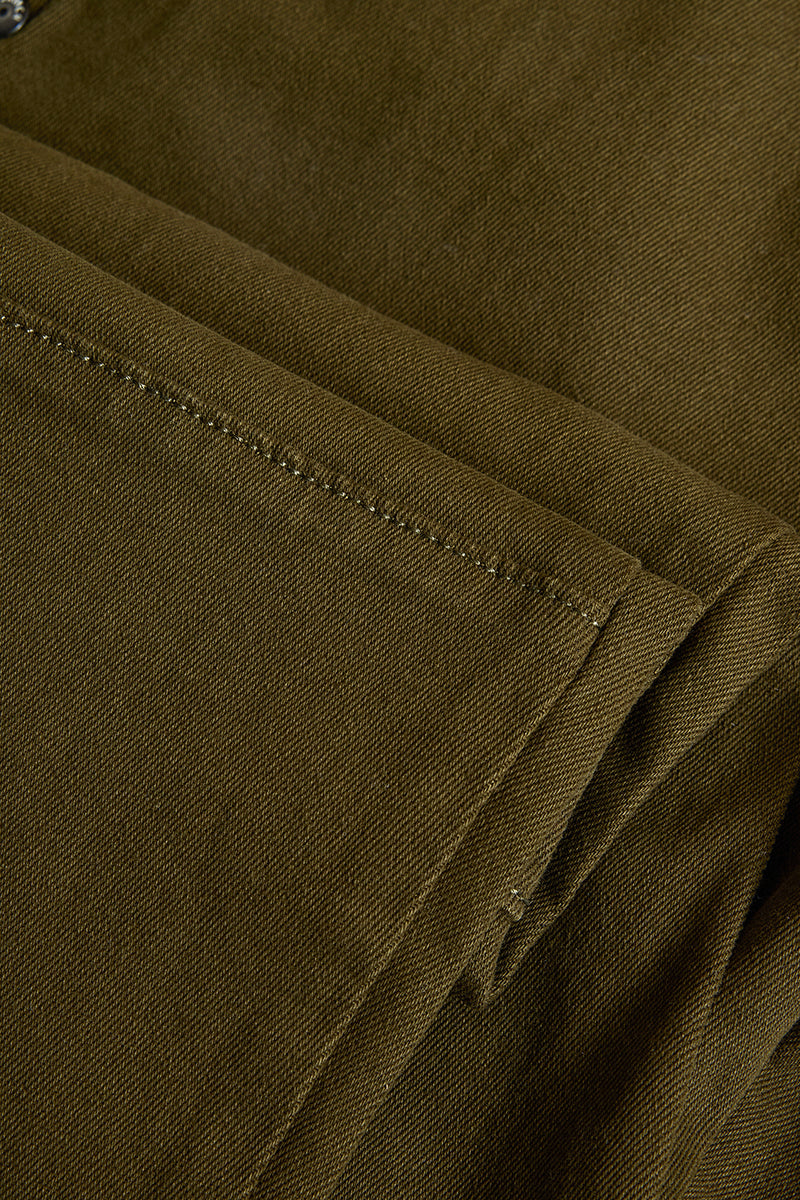 Olive Slim Fit Cargo Jeans