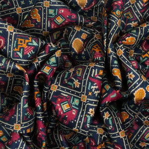 Dark Grey Handwoven Tussar Silk Saree With Ikat Printed Motifs