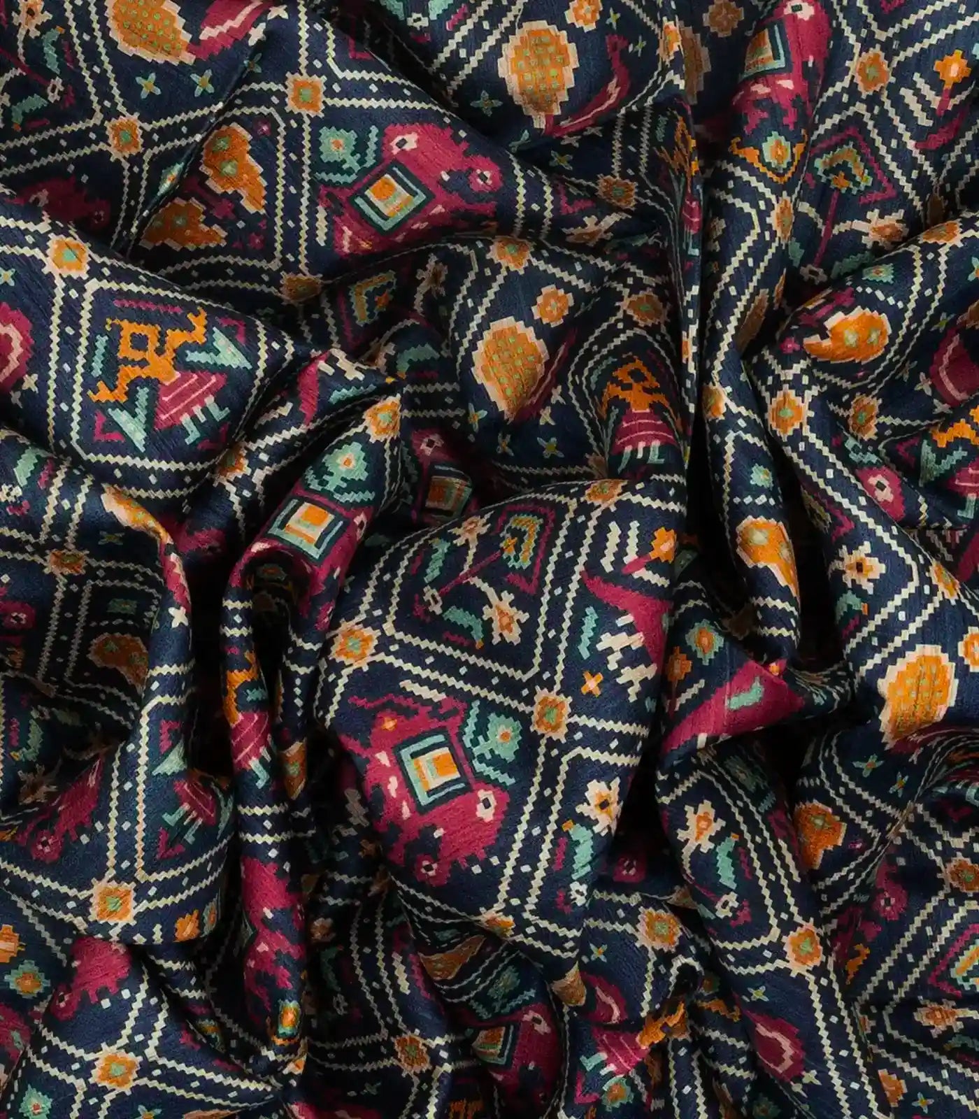 Dark Grey Handwoven Tussar Silk Saree With Ikat Printed Motifs